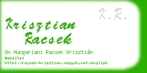 krisztian racsek business card