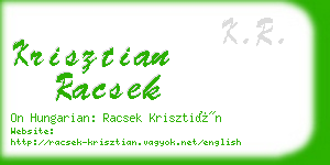 krisztian racsek business card